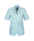 Biz Collection Corporate Wear White/Teal / 6 Biz Collection Women’s Stripe Oasis Overblouse S266ls