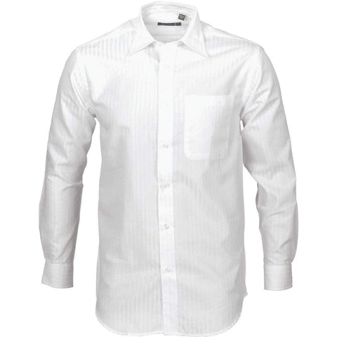 DNC Workwear Corporate Wear White / 37 DNC WORKWEAR Men’s Tonal Stripe Long Sleeve Shirt 4156