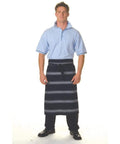 DNC Workwear Hospitality & Chefwear Blue/White / 84cm x 75cm DNC WORKWEAR Blue & White Stripe No Pocket 3/4 Apron 2332