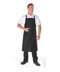 DNC Workwear Hospitality & Chefwear Black / 80cm X 90cm DNC WORKWEAR Cotton Drill Full Bib Apron with Pocket 2501