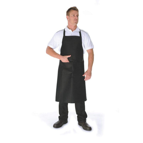 DNC Workwear Hospitality & Chefwear Black / 80cm X 90cm DNC WORKWEAR Cotton Drill Full Bib Apron with Pocket 2501