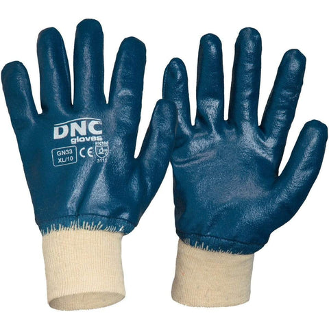DNC Workwear PPE Blue/Nature / XL/10 DNC WORKWEAR Blue Nitrile Full Dip GN33