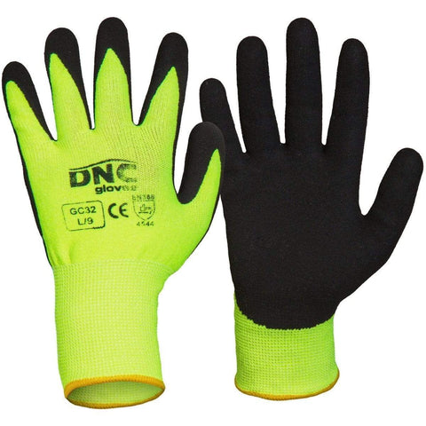 DNC Workwear PPE Black/HiVis Yellow / 2XL/11 DNC WORKWEAR Hivis Cut5- Nitrile Sandy Shinish GC32