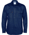 DNC Workwear Work Wear DNC WORKWEAR 190 GSM Cotton Drill Closed Front Long Sleeve Work Shirt 3204