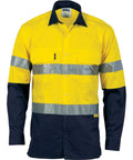 DNC Workwear Work Wear Yellow/Navy / XXS DNC WORKWEAR 2-Tone 3 Way Cool Breeze Taped Long Sleeve Shirt 3748
