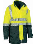 DNC Workwear Work Wear Yellow/Bottle Green / S DNC WORKWEAR 4-in-1 Hi-Vis Two-Tone Breathable Jacket with Vest and 3M Reflective Tape 3864