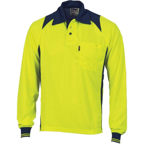 DNC Workwear Work Wear DNC WORKWEAR Cool Breathe Long Sleeve Action Polo Shirt 3894