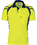 DNC Workwear Work Wear DNC WORKWEAR Cool Breathe Stripe Panel Short Sleeve Polo Shirt 3979