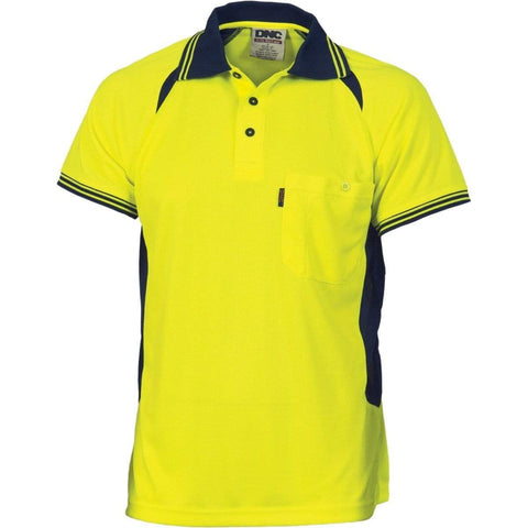 DNC Workwear Work Wear DNC WORKWEAR Cool-Breeze Contrast Mesh Short Sleeve Polo 3901