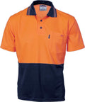 DNC Workwear Work Wear Orange/Navy / 5XL DNC WORKWEAR Cotton Back Hi-Vis Two-Tone Fluoro Short Sleeve Polo 3814