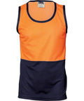 DNC Workwear Work Wear Orange/Navy / XS DNC WORKWEAR Cotton Back Two-Tone Singlet 3841