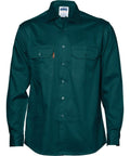 DNC Workwear Work Wear Green / 4XL DNC WORKWEAR Cotton Drill Long Sleeve Work Shirt 3202