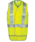 DNC Workwear Work Wear Yellow / XL DNC WORKWEAR Day/Night Cross Back Safety Vest with Tail 3802