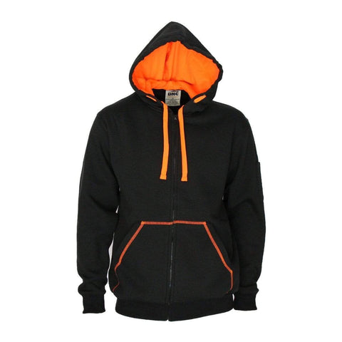 DNC Workwear Work Wear Black/Orange / 4XL DNC WORKWEAR Full Zip Super Brushed Fleece Hoodie 5424