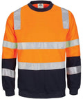 DNC Workwear Work Wear Orange/Navy / XS DNC WORKWEAR Hi-Vis 2 tone, Crew-Neck Fleecy Sweatshirt 3723