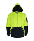 DNC Workwear Work Wear DNC WORKWEAR Hi-Vis 2-Tone Full Zip Super Fleecy Hoodie 3722