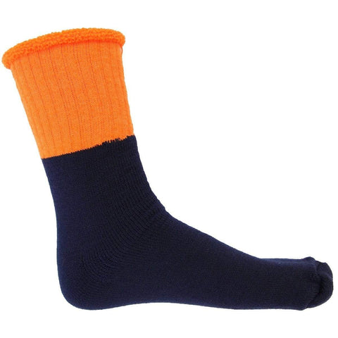 DNC Workwear Work Wear Orange/Navy / 2-5 DNC WORKWEAR Hi-Vis 2 Tone Woollen Socks - 3 Pair Pack S105