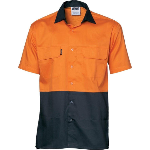 DNC Workwear Work Wear DNC WORKWEAR Hi-Vis 3 Way Cool-Breeze Short Sleeve Cotton Shirt 3937