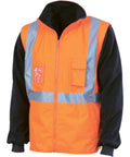 DNC Workwear Work Wear DNC WORKWEAR Hi-Vis 4-in-1 Zip off Sleeve Reversible Vest, ‘X’ Back with Additional Tape on Tail 3990