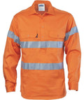 DNC Workwear Work Wear DNC WORKWEAR Hi-Vis Close Front Cotton Drill Shirt with 3M R/Tape 3848