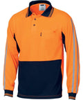 DNC Workwear Work Wear DNC WORKWEAR Hi-Vis Cool-Breathe Long Sleeve Stripe Polo 3756