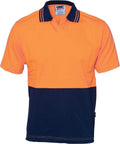 DNC Workwear Work Wear Orange/Navy / XS DNC WORKWEAR Hi-Vis Cool Breeze Cotton Jersey Food Industry Short Sleeve Polo 3905