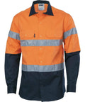 DNC Workwear Work Wear DNC WORKWEAR Hi-Vis Cool-Breeze Long Sleeve Cotton Shirt with Generic Reflective Tape 3966