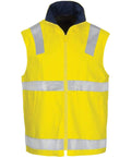 DNC Workwear Work Wear Yellow/Navy / XS DNC WORKWEAR Hi-Vis Cotton Drill Reversible Vest with Generic Reflective Tape 3765