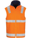 DNC Workwear Work Wear Orange/Navy / XS DNC WORKWEAR Hi-Vis Cotton Drill Reversible Vest with Generic Reflective Tape 3765