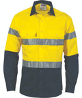 DNC Workwear Work Wear Yellow/Navy / 3XL DNC WORKWEAR Hi-Vis D/N 2 Tone Drill Shirt 3536
