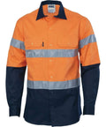 DNC Workwear Work Wear DNC WORKWEAR Hi-Vis D/N 2 Tone Long Sleeve Drill Shirt with Generic R/Tape 3982