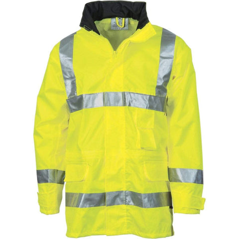 DNC Workwear Work Wear Yellow / 4XL DNC WORKWEAR Hi-Vis D/N Breathable Rain Jacket with 3M Reflective Tape 3871