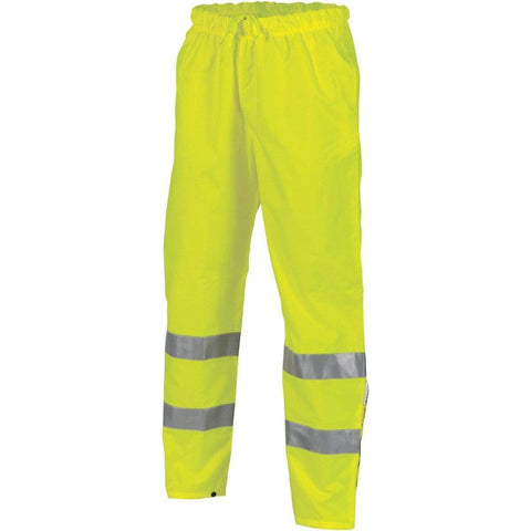 DNC Workwear Work Wear Yellow / S DNC WORKWEAR Hi-Vis D/N Breathable Rain Pants with 3M Reflective Tape 3872
