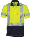 DNC Workwear Work Wear Yellow/Navy / 5XL DNC WORKWEAR Hi-Vis D/N Cool Breathe Short Sleeve Polo Shirt with Cross Back R/Tape 3912