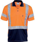 DNC Workwear Work Wear DNC WORKWEAR Hi-Vis D/N Cool Breathe Short Sleeve Polo Shirt with Cross-back Reflective Tape 3712