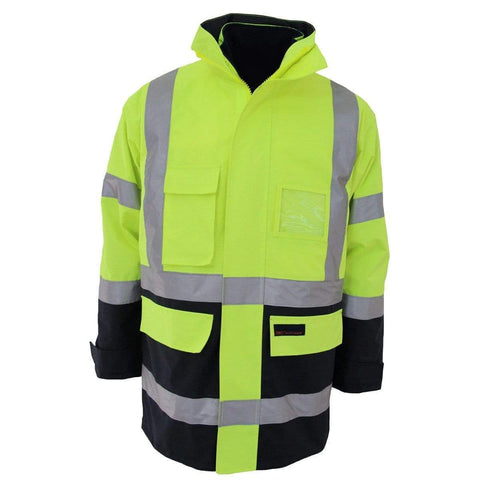 DNC Workwear Work Wear Yellow/Navy / XS DNC WORKWEAR Hi-Vis "H" pattern 2T Bio-Motion tape 6-in-1 Jacket 3964