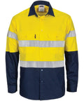 DNC Workwear Work Wear DNC WORKWEAR Hi-Vis Lightweight Cool-Breeze T2 Vertical Vented Cotton Shirt with Long Gusset Sleeves and Generic Tape 3784