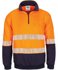 DNC Workwear Work Wear DNC WORKWEAR Hi-Vis Segment Taped 1/2 Zip Fleecy Windcheater 3529