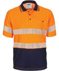 DNC Workwear Work Wear Orange/Navy / XS DNC WORKWEAR Hi-Vis Segment Taped Cotton Backed Short Sleeve Polo 3517