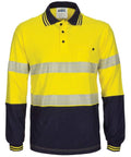 DNC Workwear Work Wear Yellow/Navy / XS DNC WORKWEAR Hi-Vis Segment Taped Long Sleeve Cotton Jersey Polo 3516
