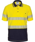 DNC Workwear Work Wear Yellow/Navy / XS DNC WORKWEAR Hi-Vis Segment Taped Short Sleeve Cotton Jersey Polo 3515