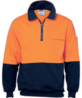 DNC Workwear Work Wear DNC WORKWEAR Hi-Vis Two-Tone 1/2 Zip Cotton Fleecy Windcheater 3923