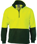 DNC Workwear Work Wear Yellow/Bottle Green / 7XL DNC WORKWEAR Hi-Vis Two-Tone 1/2 Zip Polar Fleece 3825