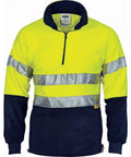 DNC Workwear Work Wear Yellow/Navy / XS DNC WORKWEAR Hi-Vis Two-Tone 1/2 Zip Polar Fleece with 3M Reflective Tape 3829