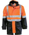 DNC Workwear Work Wear Orange/Navy / S DNC WORKWEAR Hi-Vis Two Tone Breathable Rain Jacket with 3M Reflective Tape 3867