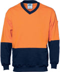 DNC Workwear Work Wear DNC WORKWEAR Hi-Vis Two-Tone Cotton Fleecy V-Neck Sweatshirt 3922