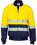 DNC Workwear Work Wear Yellow/Navy / XS DNC WORKWEAR Hi-Vis Two-Tone D/N Cotton Bomber Jacket with 3M Reflective Tape 3758