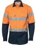 DNC Workwear Work Wear DNC WORKWEAR Hi-Vis Two-Tone Drill Long Sleeve Shirts with 3M 8906 Reflective Tape 3736