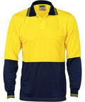 DNC Workwear Work Wear Yellow/Navy / XS DNC WORKWEAR Hi-Vis Two-Tone Food Long Sleeve Industry Polo 3904