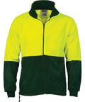 DNC Workwear Work Wear Yellow/Bottle Green / 5XL DNC WORKWEAR Hi-Vis Two Tone Full Zip Polar Fleece 3827